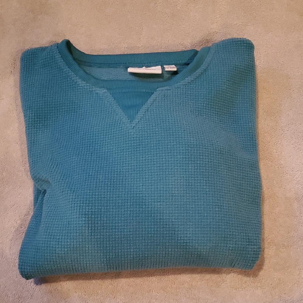 Womens Denim&Company Aqua Blue XL Sweatshirt